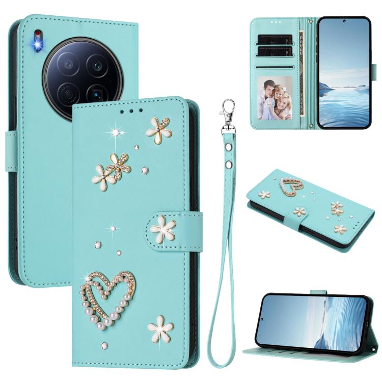 ZS01 Double-Layer Heart Floral Vegan Leather Phone Case with Wrist Strap, For Tecno Camon 40 Pro 4G Global, For Tecno Camon 40 Premier, For Tecno Camon 40 4G, For Tecno Spark 30C 5G / Pop 9 5G, For Tecno Camon 30S / 30S Pro                             ...