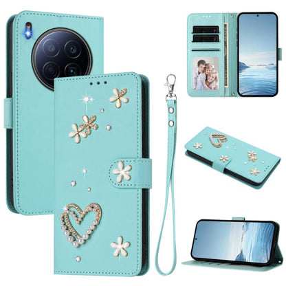 ZS01 Double-Layer Heart Floral Vegan Leather Phone Case with Wrist Strap, For Tecno Camon 40 Pro 4G Global, For Tecno Camon 40 Premier, For Tecno Camon 40 4G, For Tecno Spark 30C 5G / Pop 9 5G, For Tecno Camon 30S / 30S Pro                             ...