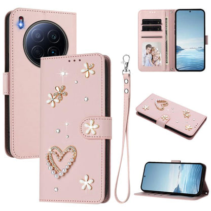 ZS01 Double-Layer Heart Floral Vegan Leather Phone Case with Wrist Strap, For Tecno Camon 40 Pro 4G Global, For Tecno Camon 40 Premier, For Tecno Camon 40 4G, For Tecno Spark 30C 5G / Pop 9 5G, For Tecno Camon 30S / 30S Pro                             ...