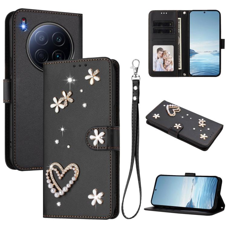 ZS01 Double-Layer Heart Floral Vegan Leather Phone Case with Wrist Strap, For Tecno Camon 40 Pro 4G Global, For Tecno Camon 40 Premier, For Tecno Camon 40 4G, For Tecno Spark 30C 5G / Pop 9 5G, For Tecno Camon 30S / 30S Pro                             ...