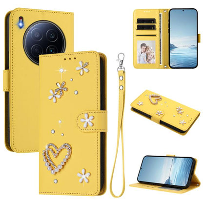 ZS01 Double-Layer Heart Floral Vegan Leather Phone Case with Wrist Strap, For Tecno Camon 40 Pro 4G Global, For Tecno Camon 40 Premier, For Tecno Camon 40 4G, For Tecno Spark 30C 5G / Pop 9 5G, For Tecno Camon 30S / 30S Pro                             ...