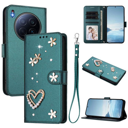 ZS01 Double-Layer Heart Floral Vegan Leather Phone Case with Wrist Strap, For Tecno Camon 40 Pro 4G Global, For Tecno Camon 40 Premier, For Tecno Camon 40 4G, For Tecno Spark 30C 5G / Pop 9 5G, For Tecno Camon 30S / 30S Pro                             ...