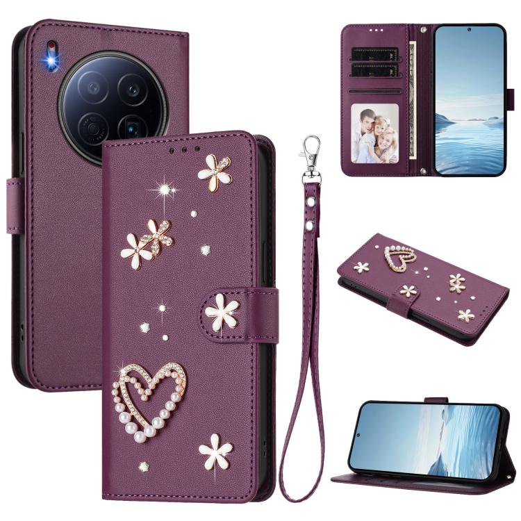 ZS01 Double-Layer Heart Floral Vegan Leather Phone Case with Wrist Strap, For Tecno Camon 40 Pro 4G Global, For Tecno Camon 40 Premier, For Tecno Camon 40 4G, For Tecno Spark 30C 5G / Pop 9 5G, For Tecno Camon 30S / 30S Pro                             ...