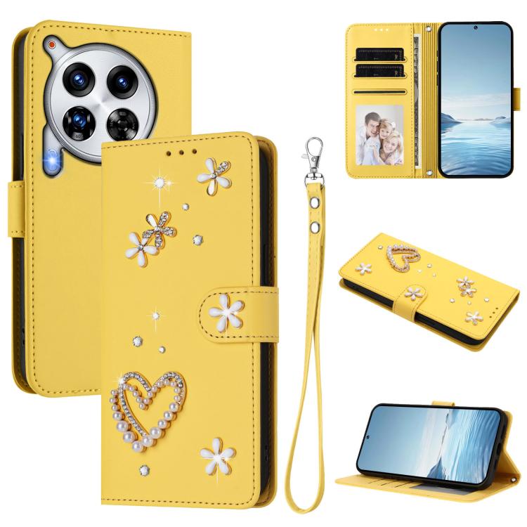 ZS01 Double-Layer Heart Floral Vegan Leather Phone Case with Wrist Strap, For Tecno Pova 6 4G, For Tecno Pova 6 5G / 6 Pro 5G, For Tecno Camon 30 Pro 5G, For Tecno Camon 30 Premier, For Tecno Camon 30 4G / 5G, For Tecno Spark 20 Pro+ 4G                ...