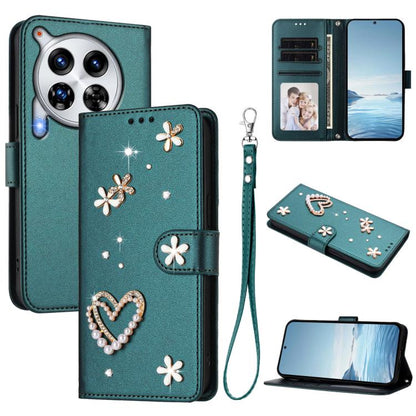 ZS01 Double-Layer Heart Floral Vegan Leather Phone Case with Wrist Strap, For Tecno Pova 6 4G, For Tecno Pova 6 5G / 6 Pro 5G, For Tecno Camon 30 Pro 5G, For Tecno Camon 30 Premier, For Tecno Camon 30 4G / 5G, For Tecno Spark 20 Pro+ 4G                ...