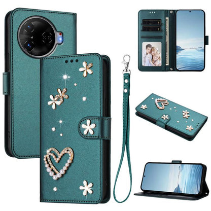 ZS01 Double-Layer Heart Floral Vegan Leather Phone Case with Wrist Strap, For Tecno Pova 6 4G, For Tecno Pova 6 5G / 6 Pro 5G, For Tecno Camon 30 Pro 5G, For Tecno Camon 30 Premier, For Tecno Camon 30 4G / 5G, For Tecno Spark 20 Pro+ 4G                ...
