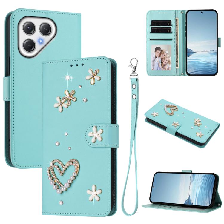 ZS01 Double-Layer Heart Floral Vegan Leather Phone Case with Wrist Strap, For Tecno Spark Go 2024 4G / Spark 20C 4G, For Tecno Spark Go 5G 2025 / Hot 60i 5G, For Tecno Spark Go 3, For Tenco Pova Slim 5G / Spark Slim 5G, For Tecno Spark 40C             ...