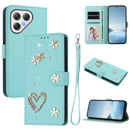 ZS01 Double-Layer Heart Floral Vegan Leather Phone Case with Wrist Strap, For Tecno Spark Go 2024 4G / Spark 20C 4G, For Tecno Spark Go 5G 2025 / Hot 60i 5G, For Tecno Spark Go 3, For Tenco Pova Slim 5G / Spark Slim 5G, For Tecno Spark 40C             ...