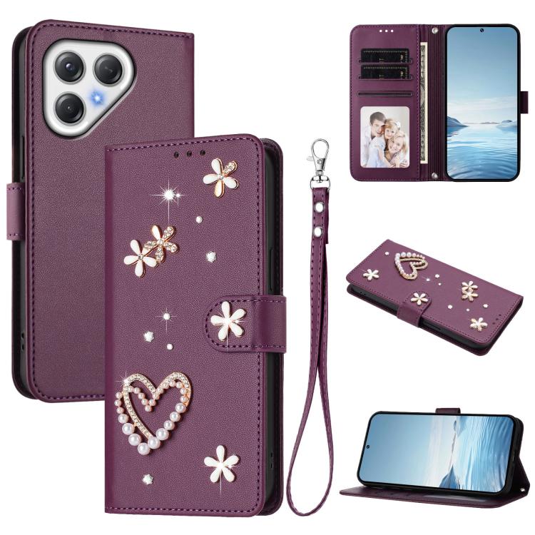 ZS01 Double-Layer Heart Floral Vegan Leather Phone Case with Wrist Strap, For Tecno Spark Go 2024 4G / Spark 20C 4G, For Tecno Spark Go 5G 2025 / Hot 60i 5G, For Tecno Spark Go 3, For Tenco Pova Slim 5G / Spark Slim 5G, For Tecno Spark 40C             ...