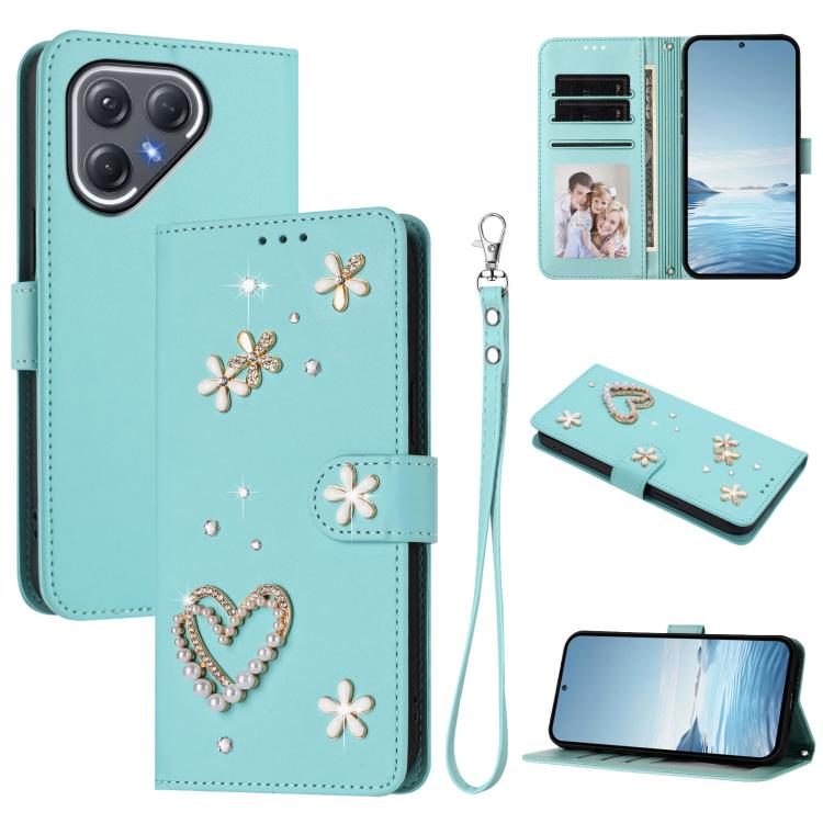 ZS01 Double-Layer Heart Floral Vegan Leather Phone Case with Wrist Strap, For Tecno Spark Go 2024 4G / Spark 20C 4G, For Tecno Spark Go 5G 2025 / Hot 60i 5G, For Tecno Spark Go 3, For Tenco Pova Slim 5G / Spark Slim 5G, For Tecno Spark 40C             ...