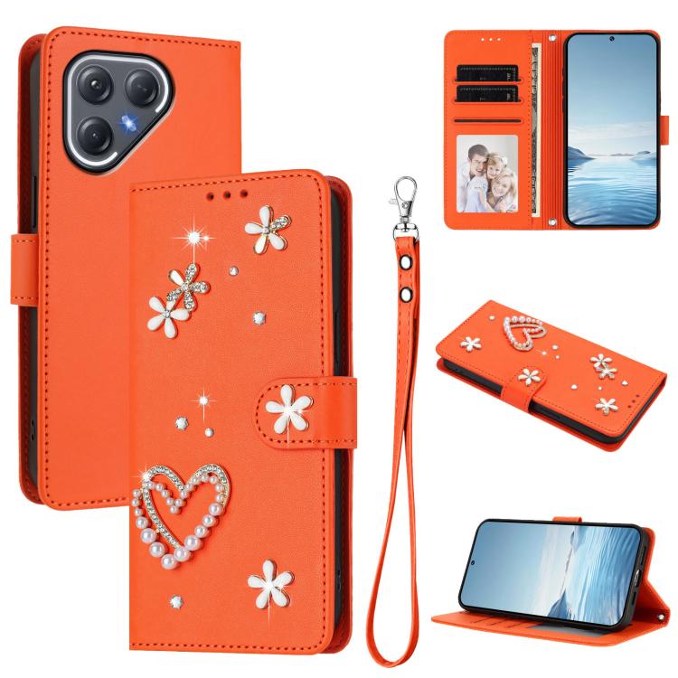 ZS01 Double-Layer Heart Floral Vegan Leather Phone Case with Wrist Strap, For Tecno Spark Go 2024 4G / Spark 20C 4G, For Tecno Spark Go 5G 2025 / Hot 60i 5G, For Tecno Spark Go 3, For Tenco Pova Slim 5G / Spark Slim 5G, For Tecno Spark 40C             ...