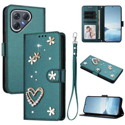 ZS01 Double-Layer Heart Floral Vegan Leather Phone Case with Wrist Strap, For Tecno Spark Go 2024 4G / Spark 20C 4G, For Tecno Spark Go 5G 2025 / Hot 60i 5G, For Tecno Spark Go 3, For Tenco Pova Slim 5G / Spark Slim 5G, For Tecno Spark 40C             ...