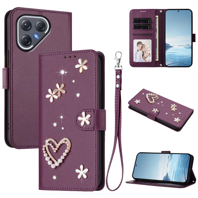 ZS01 Double-Layer Heart Floral Vegan Leather Phone Case with Wrist Strap, For Tecno Spark Go 2024 4G / Spark 20C 4G, For Tecno Spark Go 5G 2025 / Hot 60i 5G, For Tecno Spark Go 3, For Tenco Pova Slim 5G / Spark Slim 5G, For Tecno Spark 40C             ...