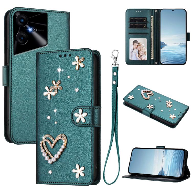 ZS01 Double-Layer Heart Floral Vegan Leather Phone Case with Wrist Strap, For Tecno Pova 6 4G, For Tecno Pova 6 5G / 6 Pro 5G, For Tecno Camon 30 Pro 5G, For Tecno Camon 30 Premier, For Tecno Camon 30 4G / 5G, For Tecno Spark 20 Pro+ 4G                ...