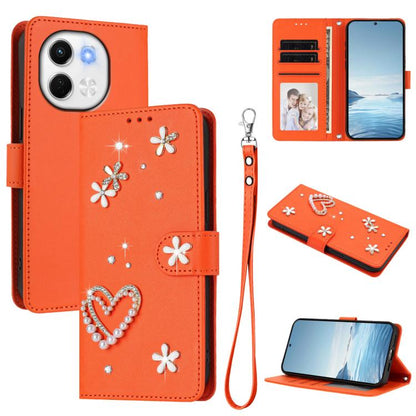 ZS01 Double-Layer Heart Floral Vegan Leather Phone Case with Wrist Strap, For Tecno Camon 40 Pro 4G Global, For Tecno Camon 40 Premier, For Tecno Camon 40 4G, For Tecno Spark 30C 5G / Pop 9 5G, For Tecno Camon 30S / 30S Pro                             ...