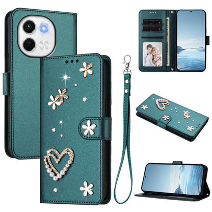 ZS01 Double-Layer Heart Floral Vegan Leather Phone Case with Wrist Strap, For Tecno Camon 40 Pro 4G Global, For Tecno Camon 40 Premier, For Tecno Camon 40 4G, For Tecno Spark 30C 5G / Pop 9 5G, For Tecno Camon 30S / 30S Pro                             ...