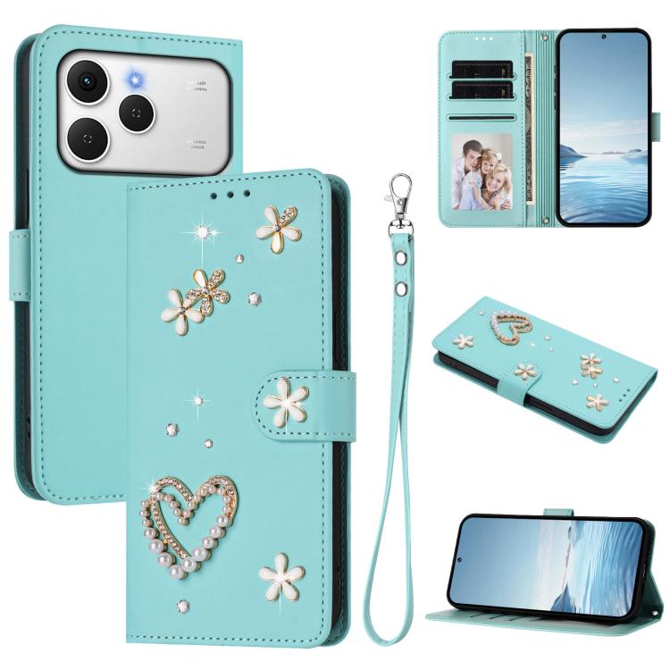 ZS01 Double-Layer Heart Floral Vegan Leather Phone Case with Wrist Strap, For Tecno Spark Go 2024 4G / Spark 20C 4G, For Tecno Spark Go 5G 2025 / Hot 60i 5G, For Tecno Spark Go 3, For Tenco Pova Slim 5G / Spark Slim 5G, For Tecno Spark 40C             ...