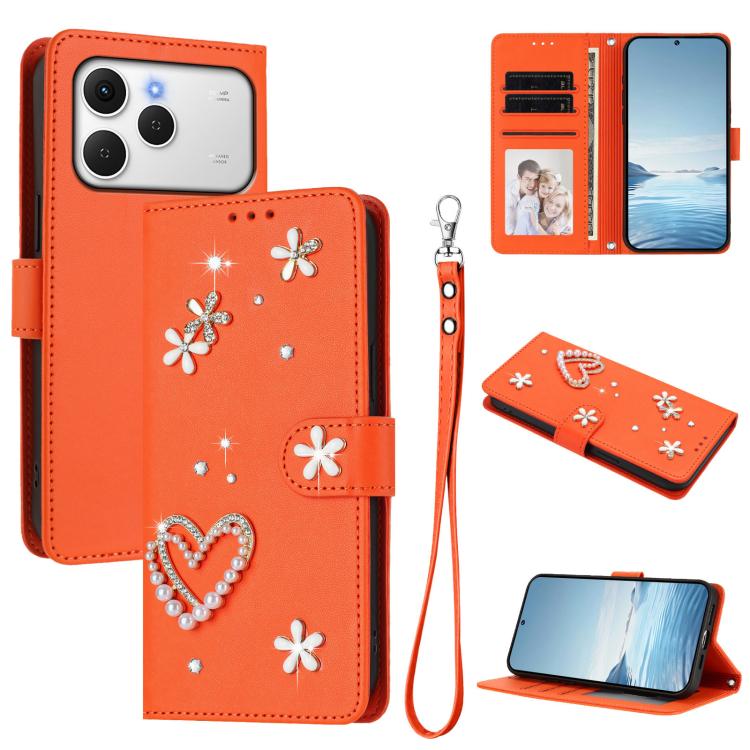 ZS01 Double-Layer Heart Floral Vegan Leather Phone Case with Wrist Strap, For Tecno Spark Go 2024 4G / Spark 20C 4G, For Tecno Spark Go 5G 2025 / Hot 60i 5G, For Tecno Spark Go 3, For Tenco Pova Slim 5G / Spark Slim 5G, For Tecno Spark 40C             ...