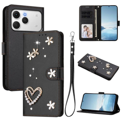 ZS01 Double-Layer Heart Floral Vegan Leather Phone Case with Wrist Strap, For Tecno Spark Go 2024 4G / Spark 20C 4G, For Tecno Spark Go 5G 2025 / Hot 60i 5G, For Tecno Spark Go 3, For Tenco Pova Slim 5G / Spark Slim 5G, For Tecno Spark 40C             ...