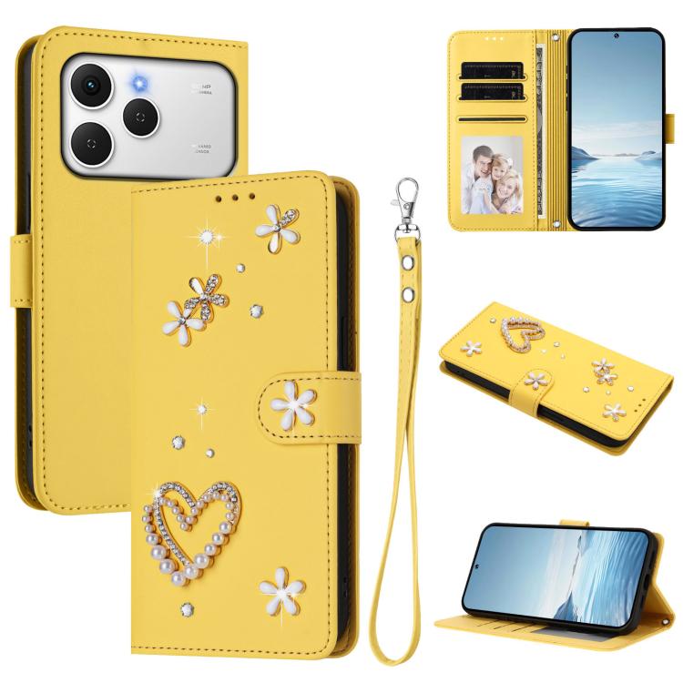 ZS01 Double-Layer Heart Floral Vegan Leather Phone Case with Wrist Strap, For Tecno Spark Go 2024 4G / Spark 20C 4G, For Tecno Spark Go 5G 2025 / Hot 60i 5G, For Tecno Spark Go 3, For Tenco Pova Slim 5G / Spark Slim 5G, For Tecno Spark 40C             ...