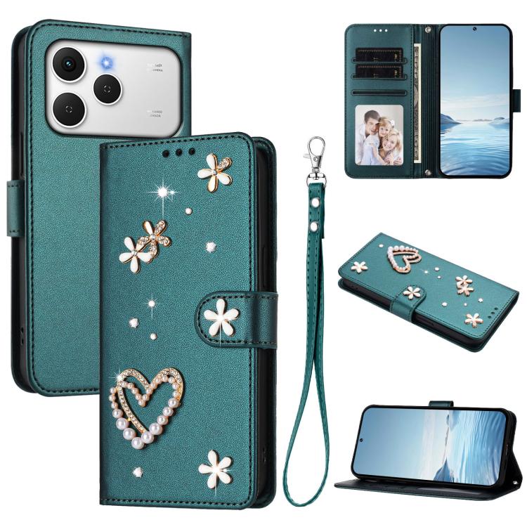 ZS01 Double-Layer Heart Floral Vegan Leather Phone Case with Wrist Strap, For Tecno Spark Go 2024 4G / Spark 20C 4G, For Tecno Spark Go 5G 2025 / Hot 60i 5G, For Tecno Spark Go 3, For Tenco Pova Slim 5G / Spark Slim 5G, For Tecno Spark 40C             ...