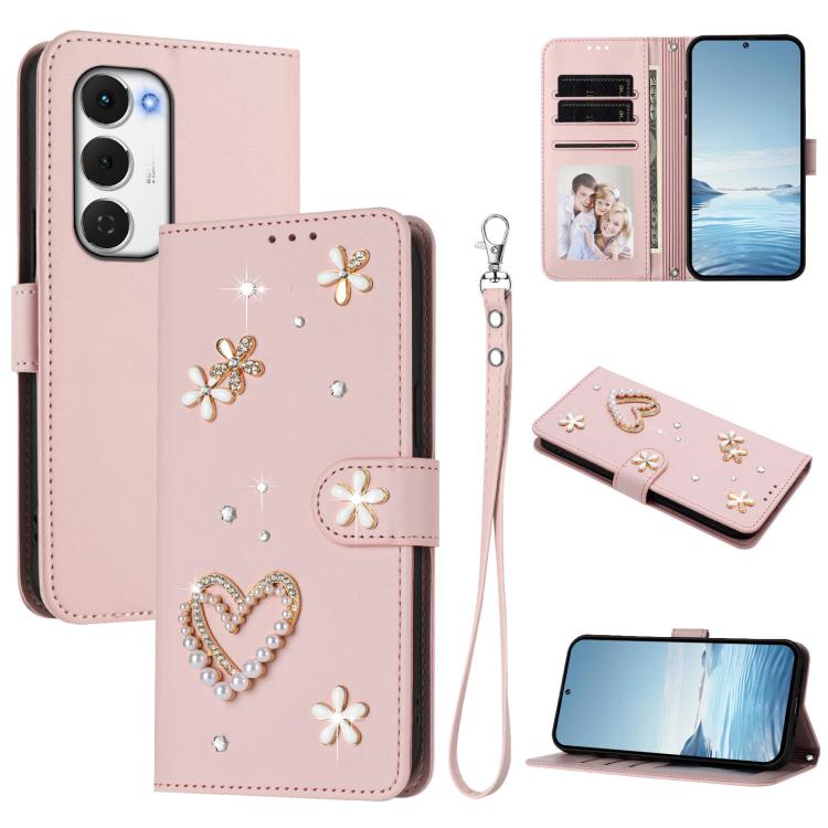 ZS01 Double-Layer Heart Floral Vegan Leather Phone Case with Wrist Strap, For Tecno Spark Go 2024 4G / Spark 20C 4G, For Tecno Spark Go 5G 2025 / Hot 60i 5G, For Tecno Spark Go 3, For Tenco Pova Slim 5G / Spark Slim 5G, For Tecno Spark 40C             ...