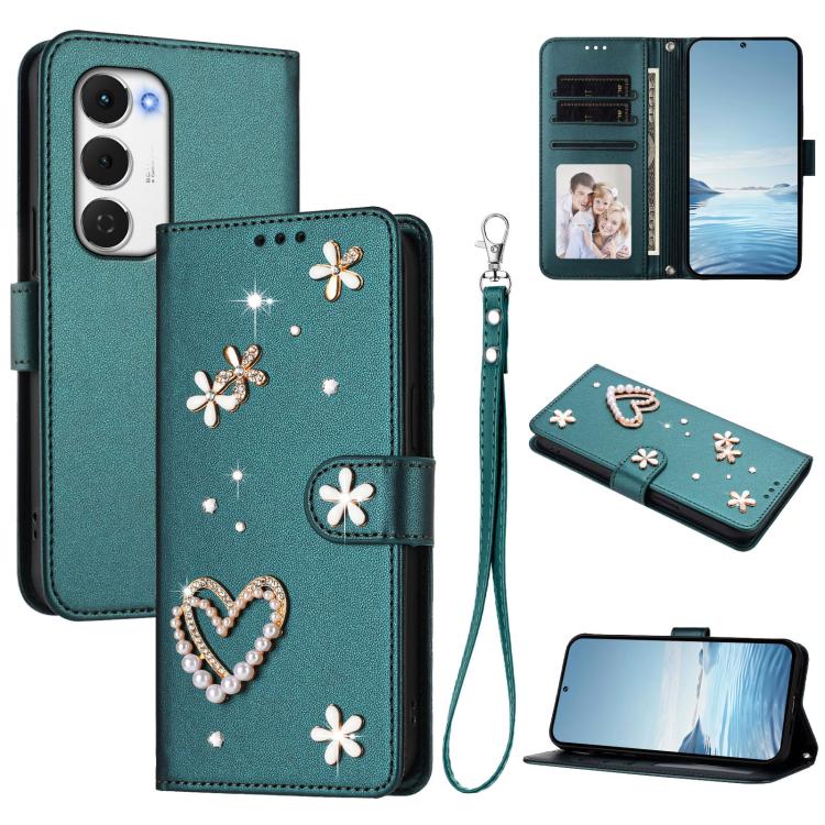 ZS01 Double-Layer Heart Floral Vegan Leather Phone Case with Wrist Strap, For Tecno Spark Go 2024 4G / Spark 20C 4G, For Tecno Spark Go 5G 2025 / Hot 60i 5G, For Tecno Spark Go 3, For Tenco Pova Slim 5G / Spark Slim 5G, For Tecno Spark 40C             ...