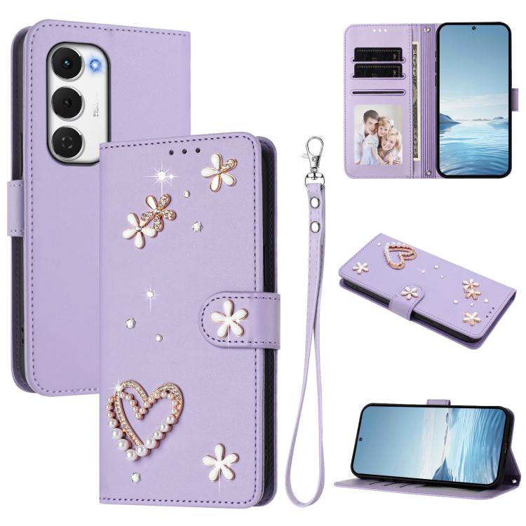 ZS01 Double-Layer Heart Floral Vegan Leather Phone Case with Wrist Strap, For Tecno Spark Go 2024 4G / Spark 20C 4G, For Tecno Spark Go 5G 2025 / Hot 60i 5G, For Tecno Spark Go 3, For Tenco Pova Slim 5G / Spark Slim 5G, For Tecno Spark 40C             ...
