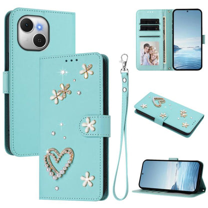 ZS01 Double-Layer Heart Floral Vegan Leather Phone Case with Wrist Strap, For Tecno Spark Go 2024 4G / Spark 20C 4G, For Tecno Spark Go 5G 2025 / Hot 60i 5G, For Tecno Spark Go 3, For Tenco Pova Slim 5G / Spark Slim 5G, For Tecno Spark 40C             ...