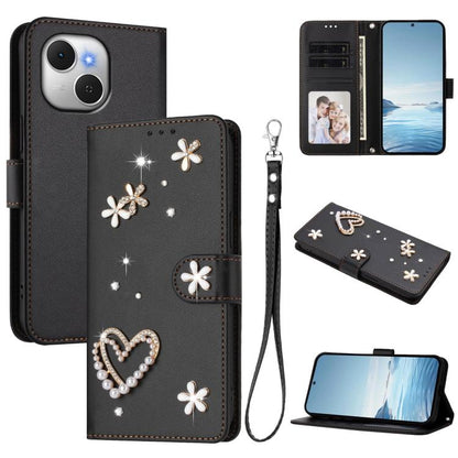 ZS01 Double-Layer Heart Floral Vegan Leather Phone Case with Wrist Strap, For Tecno Spark Go 2024 4G / Spark 20C 4G, For Tecno Spark Go 5G 2025 / Hot 60i 5G, For Tecno Spark Go 3, For Tenco Pova Slim 5G / Spark Slim 5G, For Tecno Spark 40C             ...
