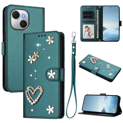 ZS01 Double-Layer Heart Floral Vegan Leather Phone Case with Wrist Strap, For Tecno Spark Go 2024 4G / Spark 20C 4G, For Tecno Spark Go 5G 2025 / Hot 60i 5G, For Tecno Spark Go 3, For Tenco Pova Slim 5G / Spark Slim 5G, For Tecno Spark 40C             ...
