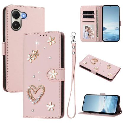 ZS01 Double-Layer Heart Floral Vegan Leather Phone Case with Wrist Strap, For Tecno Spark Go 2024 4G / Spark 20C 4G, For Tecno Spark Go 5G 2025 / Hot 60i 5G, For Tecno Spark Go 3, For Tenco Pova Slim 5G / Spark Slim 5G, For Tecno Spark 40C             ...