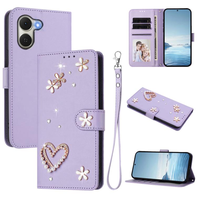 ZS01 Double-Layer Heart Floral Vegan Leather Phone Case with Wrist Strap, For Tecno Spark Go 2024 4G / Spark 20C 4G, For Tecno Spark Go 5G 2025 / Hot 60i 5G, For Tecno Spark Go 3, For Tenco Pova Slim 5G / Spark Slim 5G, For Tecno Spark 40C             ...