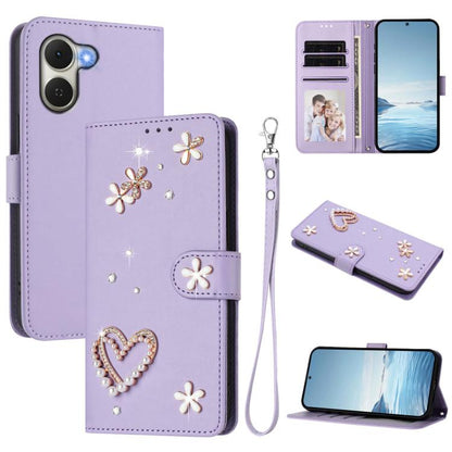 ZS01 Double-Layer Heart Floral Vegan Leather Phone Case with Wrist Strap, For Tecno Spark Go 2024 4G / Spark 20C 4G, For Tecno Spark Go 5G 2025 / Hot 60i 5G, For Tecno Spark Go 3, For Tenco Pova Slim 5G / Spark Slim 5G, For Tecno Spark 40C             ...