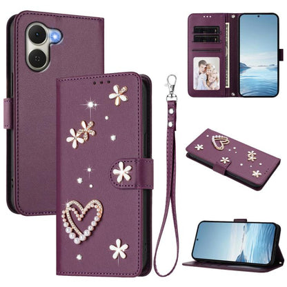 ZS01 Double-Layer Heart Floral Vegan Leather Phone Case with Wrist Strap, For Tecno Spark Go 2024 4G / Spark 20C 4G, For Tecno Spark Go 5G 2025 / Hot 60i 5G, For Tecno Spark Go 3, For Tenco Pova Slim 5G / Spark Slim 5G, For Tecno Spark 40C             ...