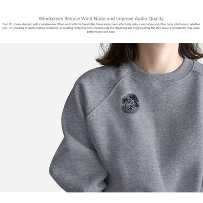 FEELWORLD LM1 Wireless Lavalier Microphone for Phone Computer Camera, 2TX + 1RX + Charging Case