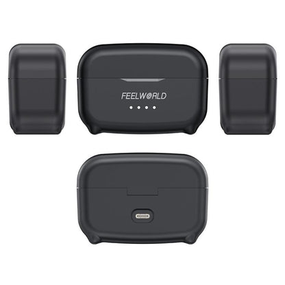 FEELWORLD LM1 Wireless Lavalier Microphone for Phone Computer Camera, 2TX + 1RX + Charging Case