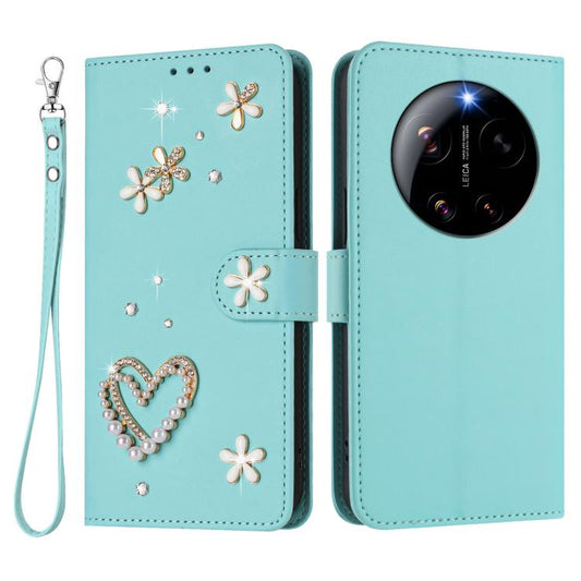 ZS01 Double-Layer Heart Floral Vegan Leather Phone Case with Wrist Strap, For Xiaomi 17 Ultra 5G, For Xiaomi Poco F8 Ultra / Redmi K90 Pro Max, For Xiaomi Poco F8 Pro 5G / Redmi K90, For Xiaomi 17 Pro Max 5G, For Xiaomi 17 Pro 5G, For Xiaomi 17 5G     ...