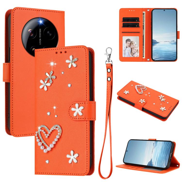 ZS01 Double-Layer Heart Floral Vegan Leather Phone Case with Wrist Strap, For Xiaomi 17 Ultra 5G, For Xiaomi Poco F8 Ultra / Redmi K90 Pro Max, For Xiaomi Poco F8 Pro 5G / Redmi K90, For Xiaomi 17 Pro Max 5G, For Xiaomi 17 Pro 5G, For Xiaomi 17 5G     ...