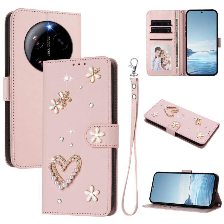 ZS01 Double-Layer Heart Floral Vegan Leather Phone Case with Wrist Strap, For Xiaomi 17 Ultra 5G, For Xiaomi Poco F8 Ultra / Redmi K90 Pro Max, For Xiaomi Poco F8 Pro 5G / Redmi K90, For Xiaomi 17 Pro Max 5G, For Xiaomi 17 Pro 5G, For Xiaomi 17 5G     ...