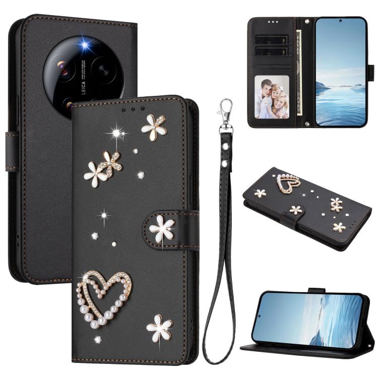 ZS01 Double-Layer Heart Floral Vegan Leather Phone Case with Wrist Strap, For Xiaomi 17 Ultra 5G, For Xiaomi Poco F8 Ultra / Redmi K90 Pro Max, For Xiaomi Poco F8 Pro 5G / Redmi K90, For Xiaomi 17 Pro Max 5G, For Xiaomi 17 Pro 5G, For Xiaomi 17 5G     ...