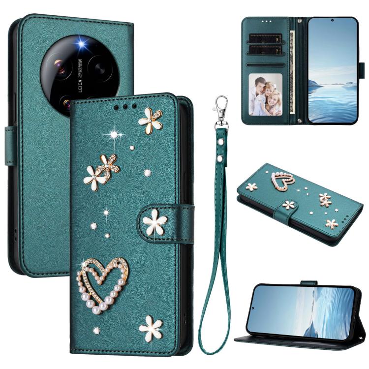 ZS01 Double-Layer Heart Floral Vegan Leather Phone Case with Wrist Strap, For Xiaomi 17 Ultra 5G, For Xiaomi Poco F8 Ultra / Redmi K90 Pro Max, For Xiaomi Poco F8 Pro 5G / Redmi K90, For Xiaomi 17 Pro Max 5G, For Xiaomi 17 Pro 5G, For Xiaomi 17 5G     ...