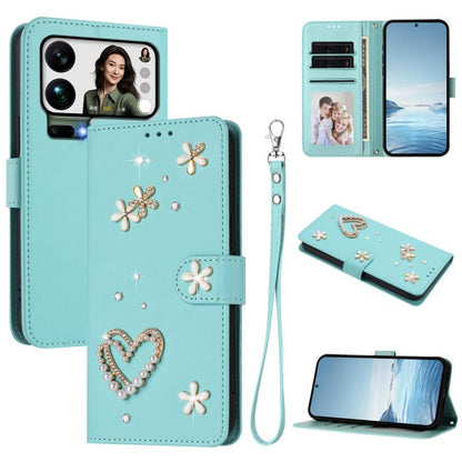 ZS01 Double-Layer Heart Floral Vegan Leather Phone Case with Wrist Strap, For Xiaomi 17 Ultra 5G, For Xiaomi Poco F8 Ultra / Redmi K90 Pro Max, For Xiaomi Poco F8 Pro 5G / Redmi K90, For Xiaomi 17 Pro Max 5G, For Xiaomi 17 Pro 5G, For Xiaomi 17 5G     ...