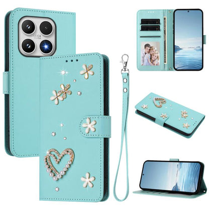 ZS01 Double-Layer Heart Floral Vegan Leather Phone Case with Wrist Strap, For Xiaomi 17 Ultra 5G, For Xiaomi Poco F8 Ultra / Redmi K90 Pro Max, For Xiaomi Poco F8 Pro 5G / Redmi K90, For Xiaomi 17 Pro Max 5G, For Xiaomi 17 Pro 5G, For Xiaomi 17 5G     ...