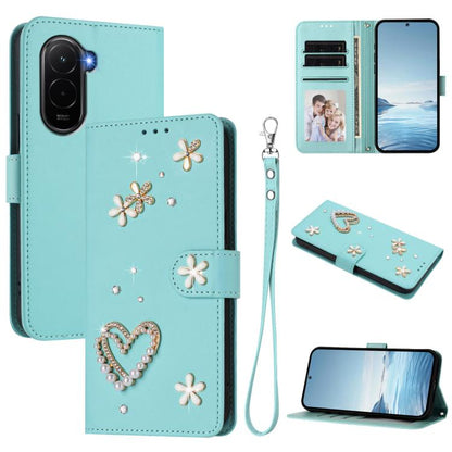 ZS01 Double-Layer Heart Floral Vegan Leather Phone Case with Wrist Strap, For Xiaomi 17 Ultra 5G, For Xiaomi Poco F8 Ultra / Redmi K90 Pro Max, For Xiaomi Poco F8 Pro 5G / Redmi K90, For Xiaomi 17 Pro Max 5G, For Xiaomi 17 Pro 5G, For Xiaomi 17 5G     ...