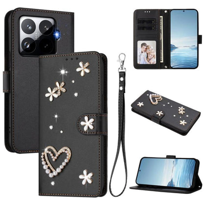 ZS01 Double-Layer Heart Floral Vegan Leather Phone Case with Wrist Strap, For Xiaomi 17 Ultra 5G, For Xiaomi Poco F8 Ultra / Redmi K90 Pro Max, For Xiaomi Poco F8 Pro 5G / Redmi K90, For Xiaomi 17 Pro Max 5G, For Xiaomi 17 Pro 5G, For Xiaomi 17 5G     ...