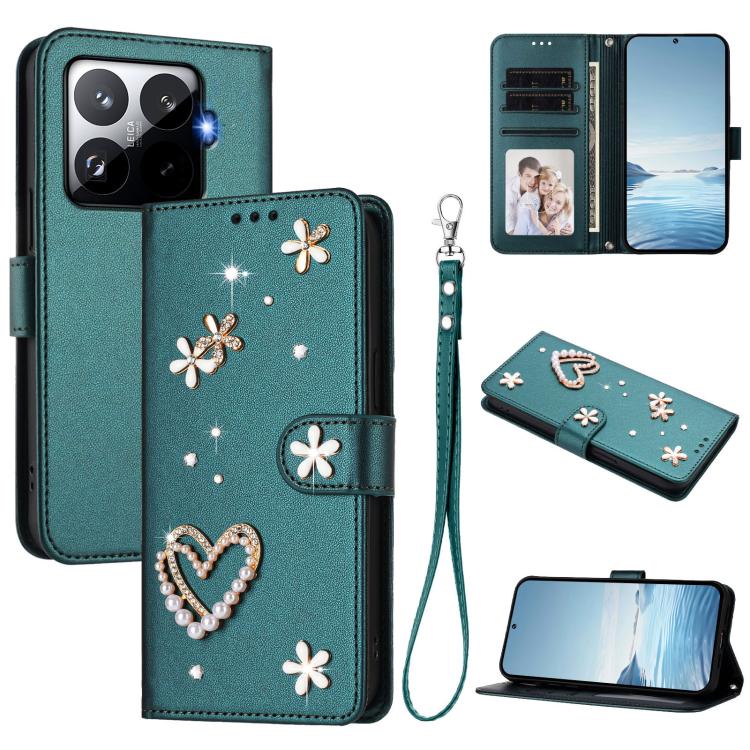 ZS01 Double-Layer Heart Floral Vegan Leather Phone Case with Wrist Strap, For Xiaomi 17 Ultra 5G, For Xiaomi Poco F8 Ultra / Redmi K90 Pro Max, For Xiaomi Poco F8 Pro 5G / Redmi K90, For Xiaomi 17 Pro Max 5G, For Xiaomi 17 Pro 5G, For Xiaomi 17 5G     ...