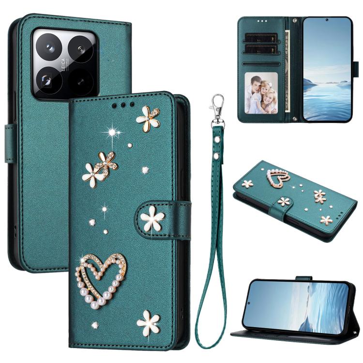 ZS01 Double-Layer Heart Floral Vegan Leather Phone Case with Wrist Strap, For Xiaomi 17 Ultra 5G, For Xiaomi Poco F8 Ultra / Redmi K90 Pro Max, For Xiaomi Poco F8 Pro 5G / Redmi K90, For Xiaomi 17 Pro Max 5G, For Xiaomi 17 Pro 5G, For Xiaomi 17 5G     ...