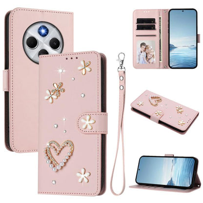 ZS01 Double-Layer Heart Floral Vegan Leather Phone Case with Wrist Strap, For Xiaomi Poco F7 Pro 5G / Redmi K80, For Xiaomi Poco M7 5G / Poco C75 4G, For Xiaomi Poco X7 5G / Redmi Note 14 Pro 5G, For Xiaomi 15 Ultra 5G                                  ...