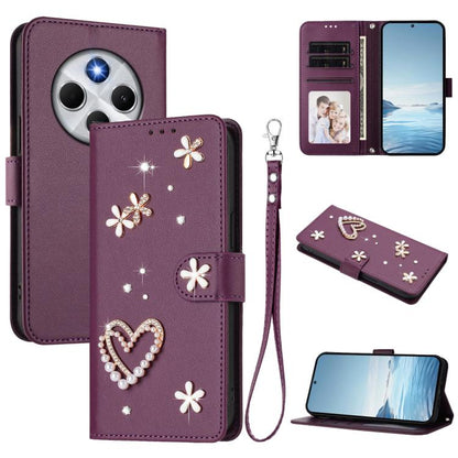 ZS01 Double-Layer Heart Floral Vegan Leather Phone Case with Wrist Strap, For Xiaomi Poco F7 Pro 5G / Redmi K80, For Xiaomi Poco M7 5G / Poco C75 4G, For Xiaomi Poco X7 5G / Redmi Note 14 Pro 5G, For Xiaomi 15 Ultra 5G                                  ...